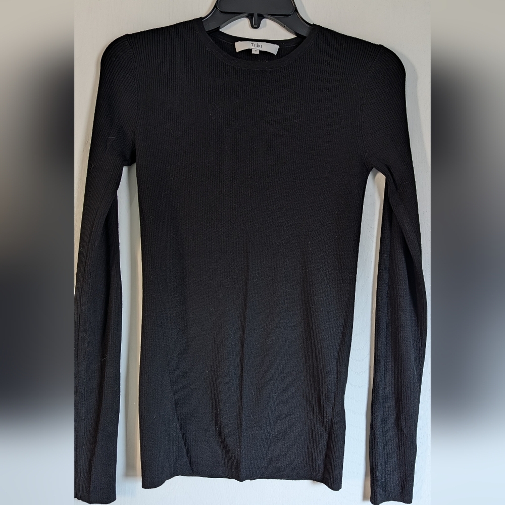 Tibi feather weight ribbed crewneck sweater NWOT small